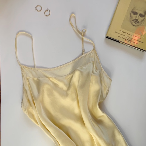 Yellow Silk Slip Dress - Picture 1 of 7